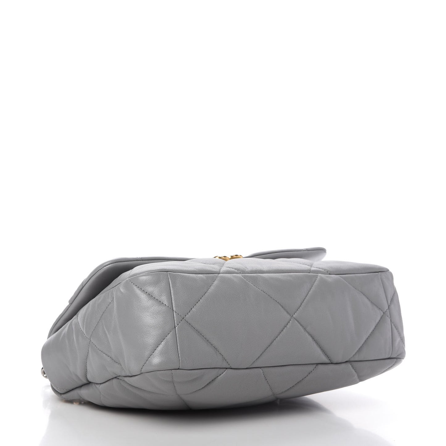 Goatskin Quilted Large Chanel 19 Flap Grey