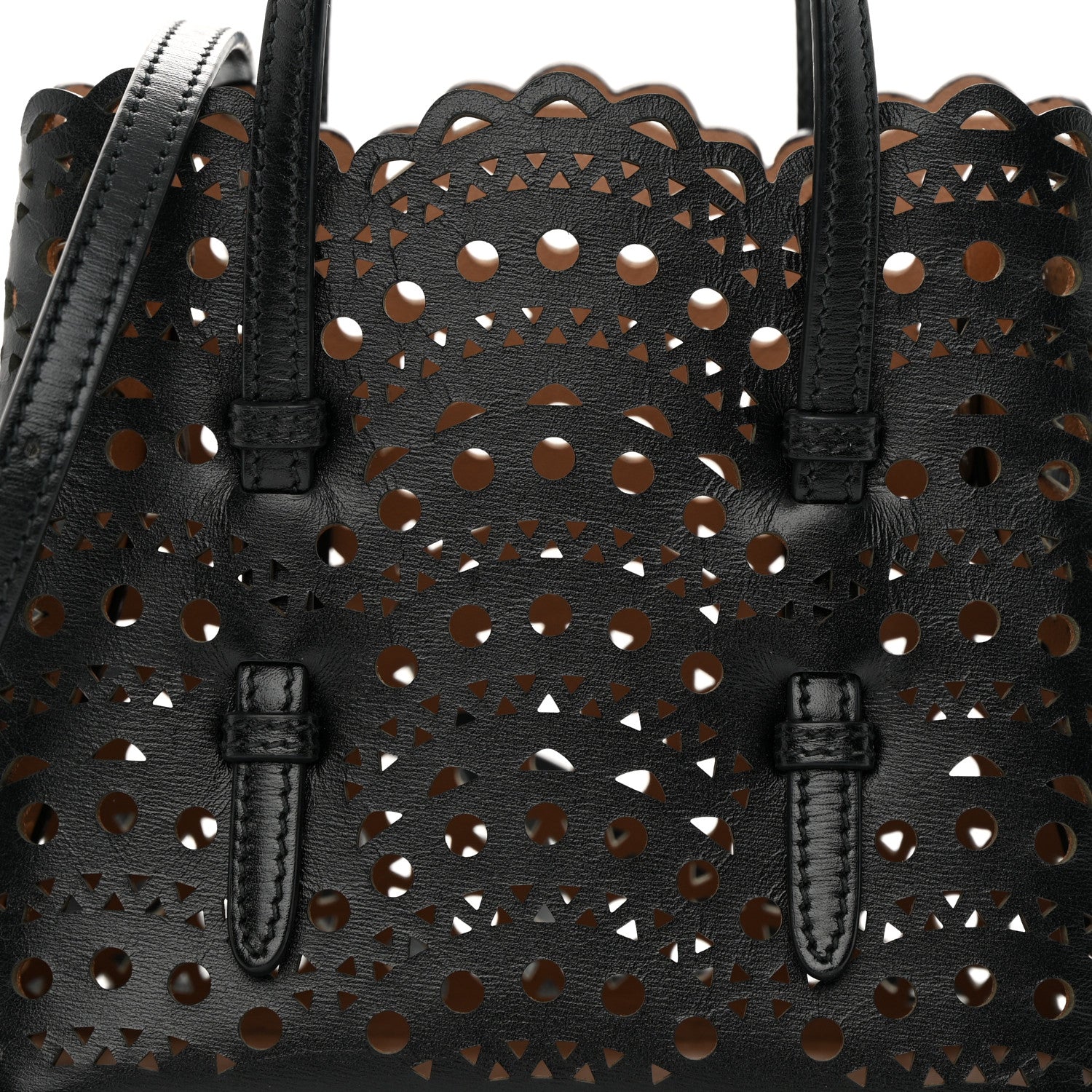 Alaia Calfskin Vienne Wave Mina 16 Bag  Black 7 of 13