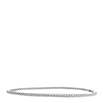 David Yurman Sterling Silver Blue Topaz Classics Cable Bangle Bracelet Set of 2 3 of 6
