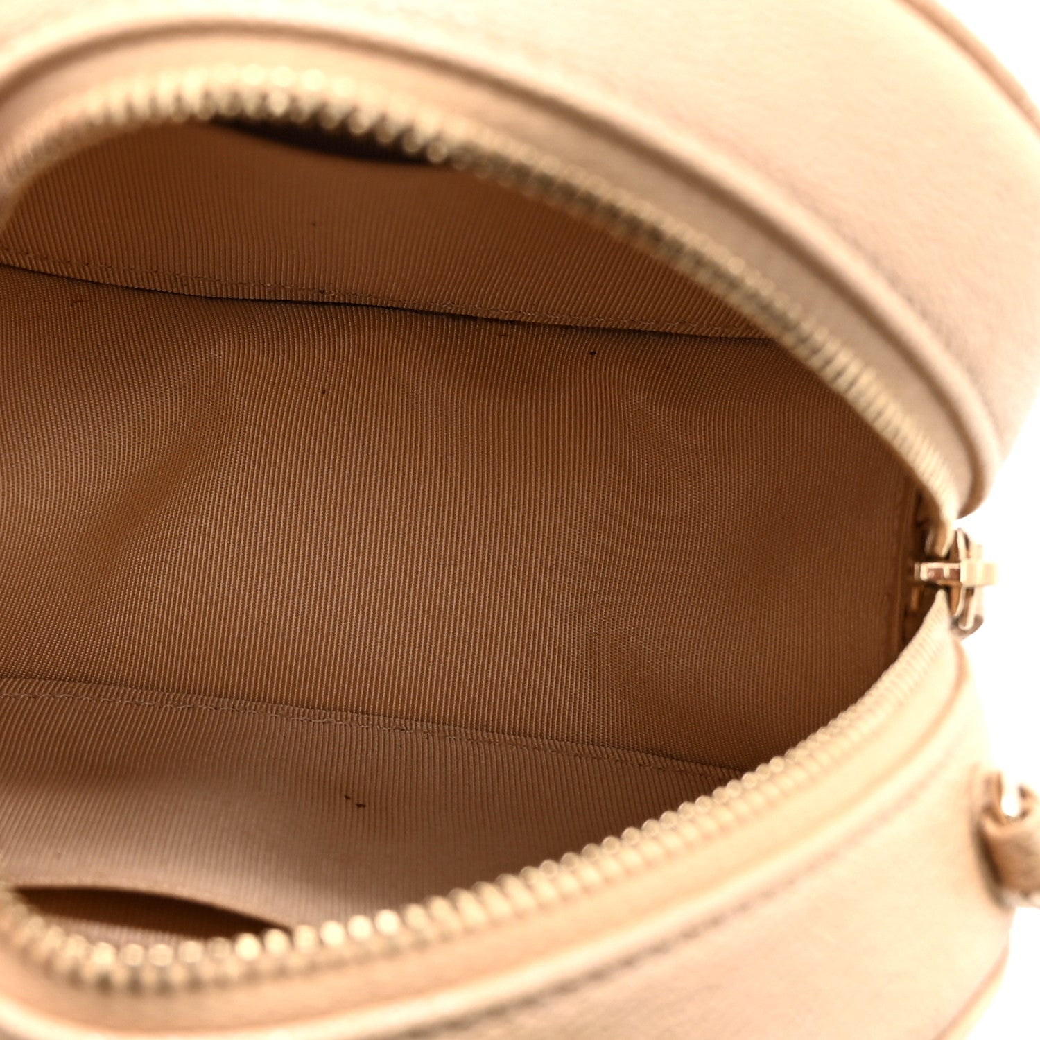 Chanel Iridescent Caviar Quilted Round Clutch With Chain Beige 5 of 10