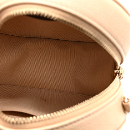 Chanel Iridescent Caviar Quilted Round Clutch With Chain Beige 5 of 10