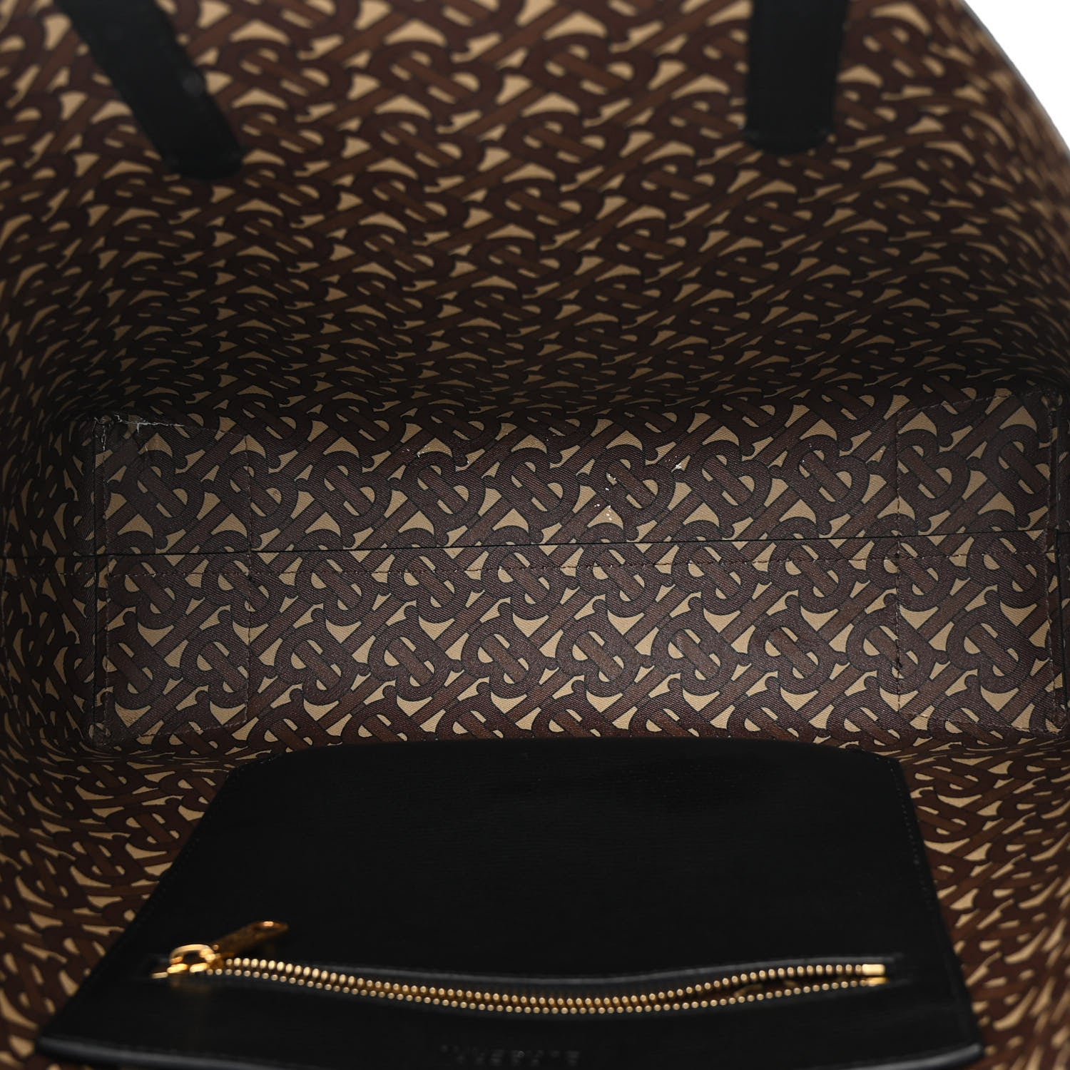Burberry Calfskin TB Motif Embossed Tote Black 5 of 11