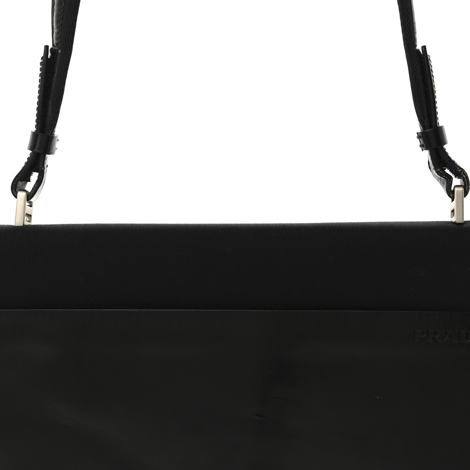 Prada Canvas Soft Calfskin Super Basic 100 Shoulder Bag Black 8 of 14