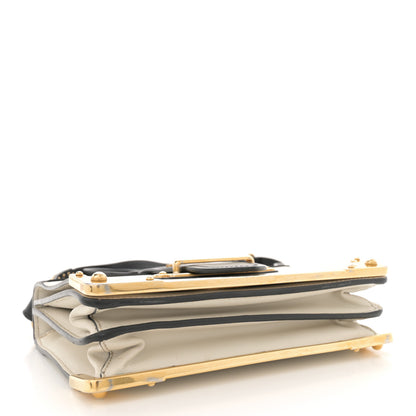 Prada City Calfskin Saffiano Cahier Bag White Black 4 of 17