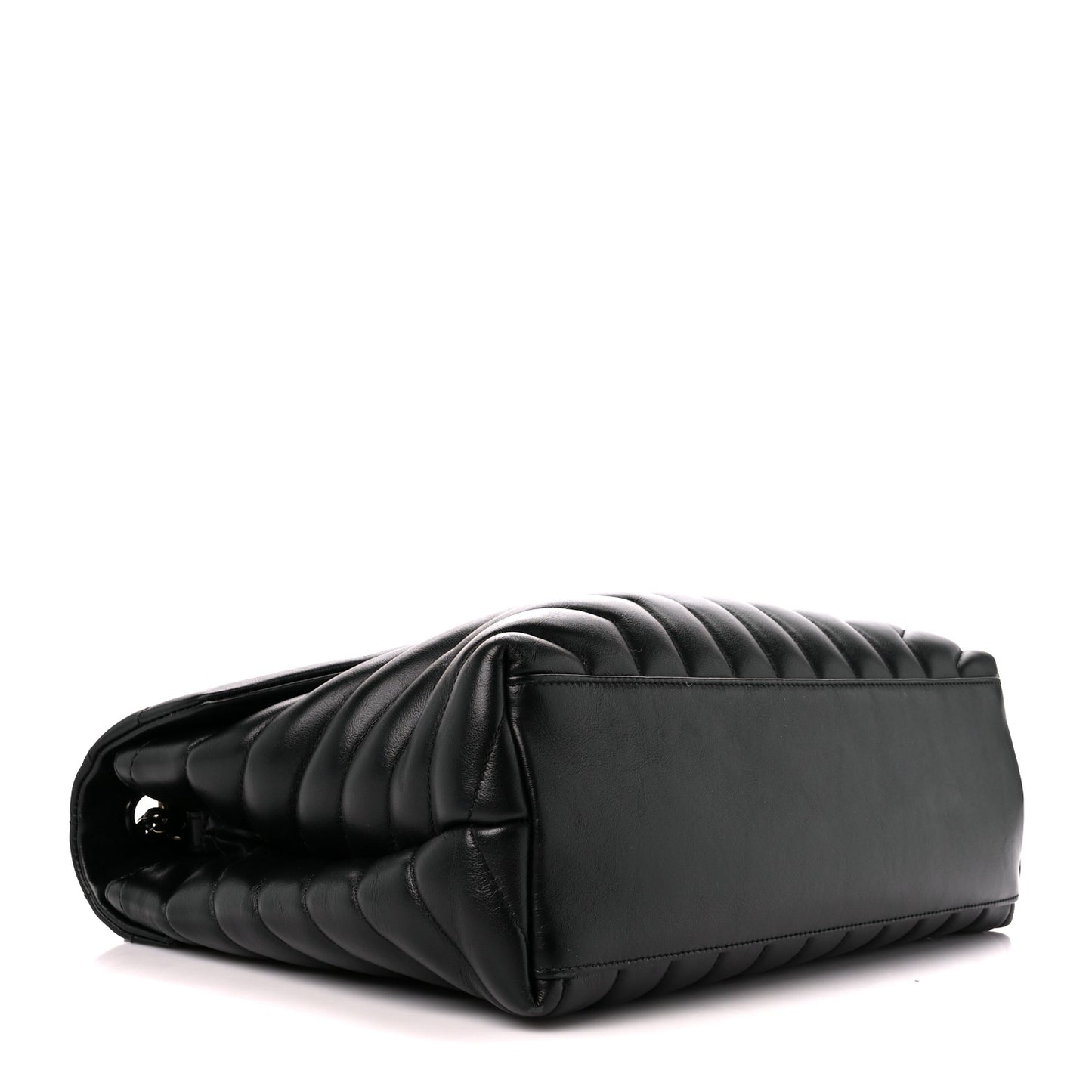 Calfskin Y Quilted Monogram Monochrome Medium Loulou Chain Satchel Black