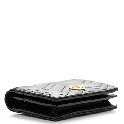 Gucci Calfskin Matelasse GG Marmont Card Case Wallet Black 4 of 11