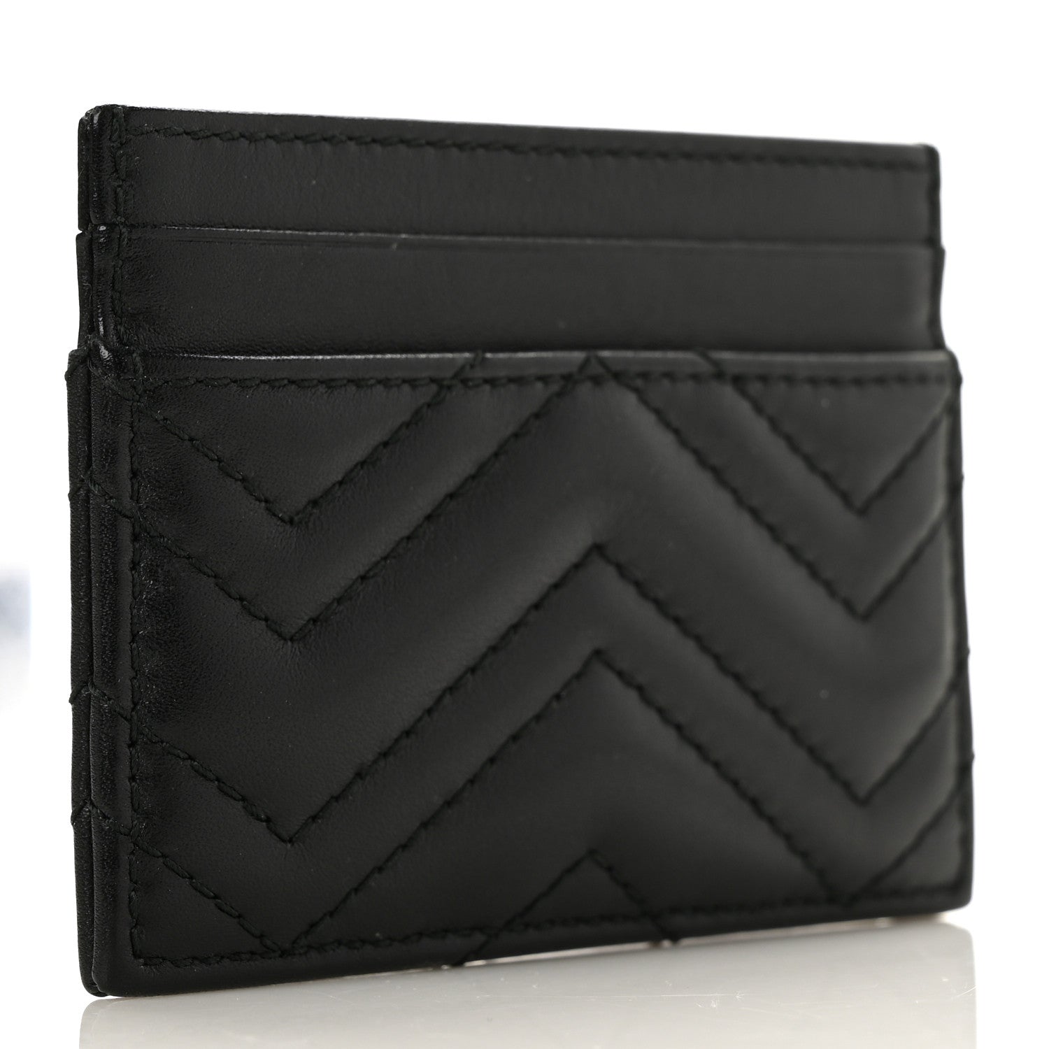 Gucci Calfskin Matelasse GG Marmont Card Holder Black 3 of 6