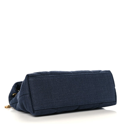Saint Laurent Canvas Quilted Small Loulou Puffer Monogram Chain Satchel Marine 4 of 15
