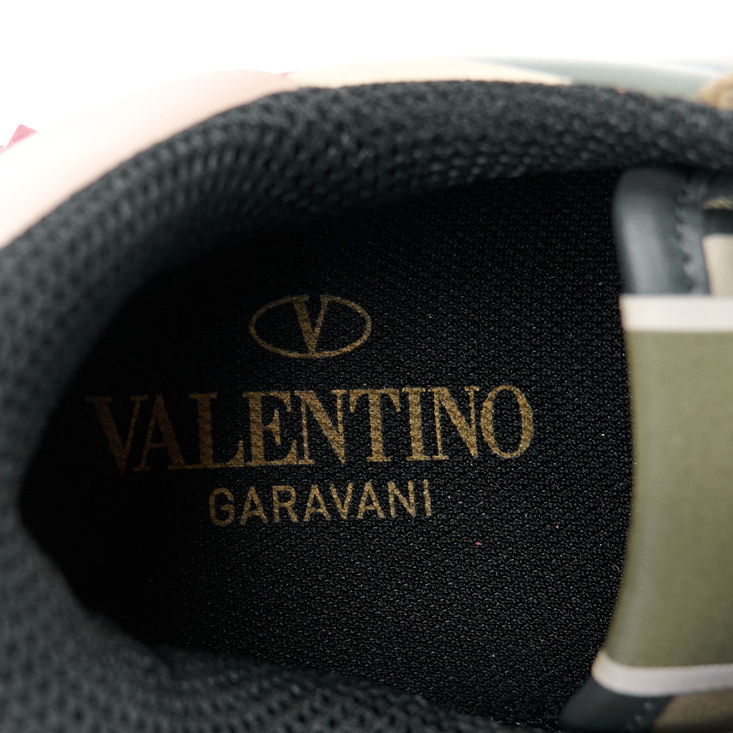 Valentino Garavani Nappa Fabric Suede Camouflage Womens Rockrunner Sneakers 37 Army Green Platino 8 of 9