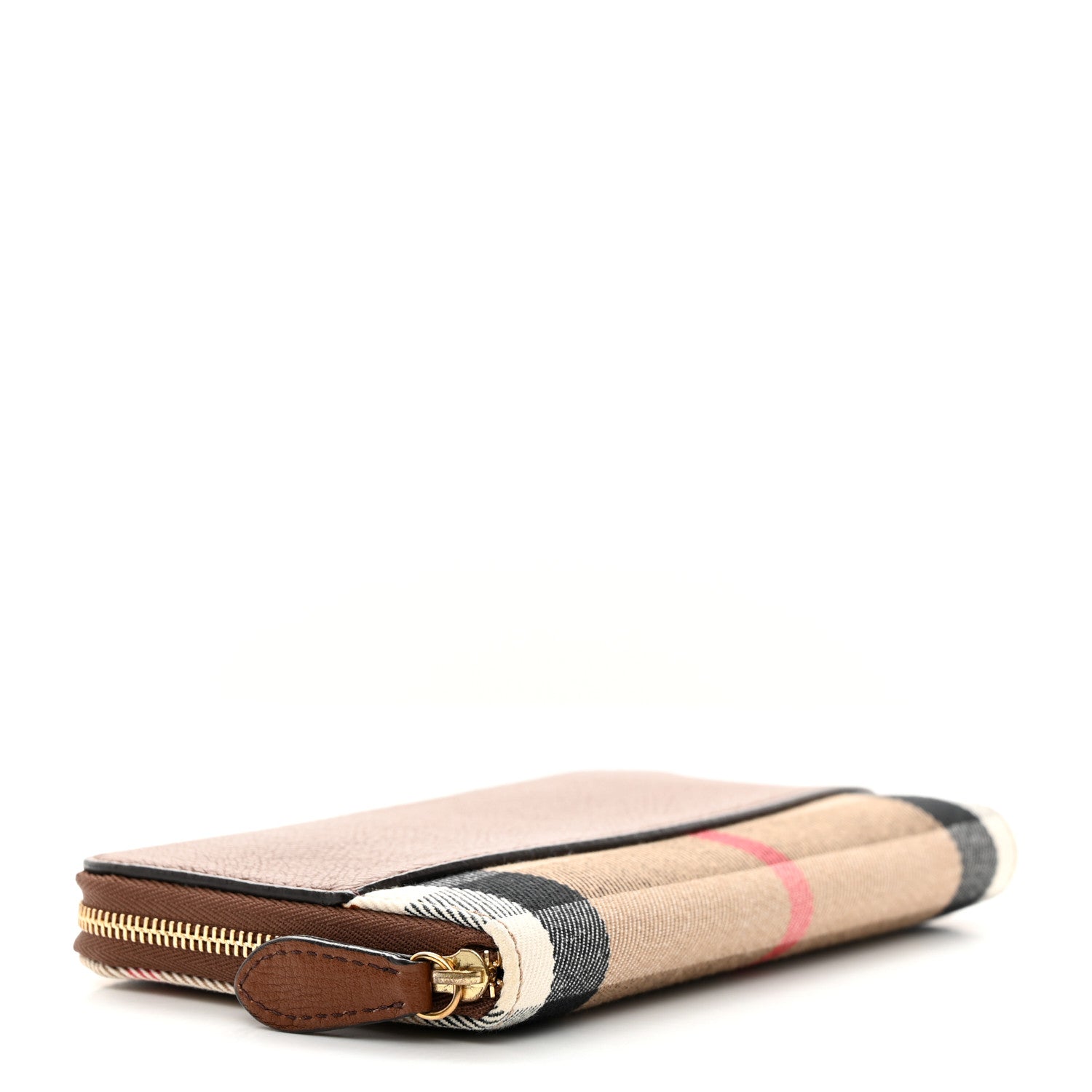 Burberry Calfskin House Check Elmore Zip Around Wallet Tan 4 of 8