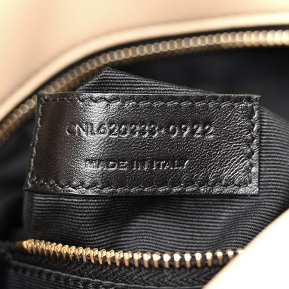 Saint Laurent Lambskin Quilted Toy Loulou Puffer Monogram Chain Satchel Dark Beige 8 of 13