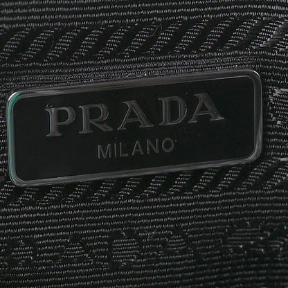 Prada Yarn Raffia Effect Crochet Triangle Shoulder Bag Black 6 of 12