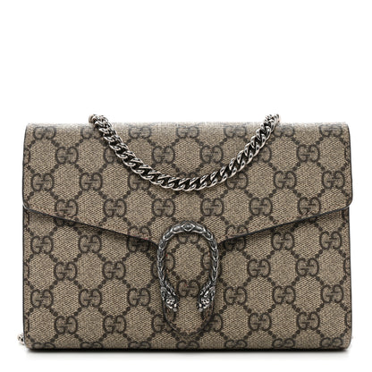 Gucci GG Supreme Monogram Mini Dionysus Chain Wallet Beige Vulcanic Red 1 of 13