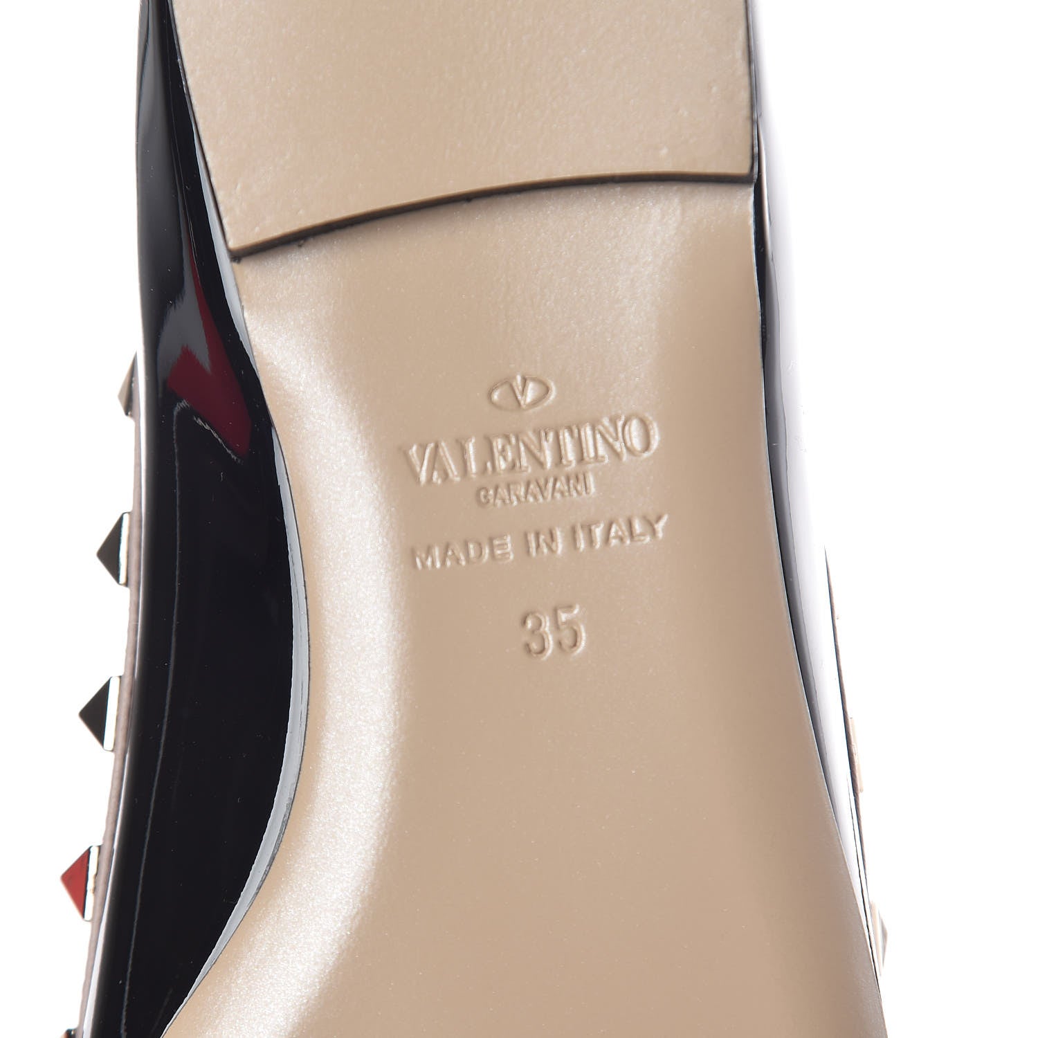 Valentino Garavani Patent Nappa Rockstud Ballerina Flats 35 Black Poudre 8 of 10