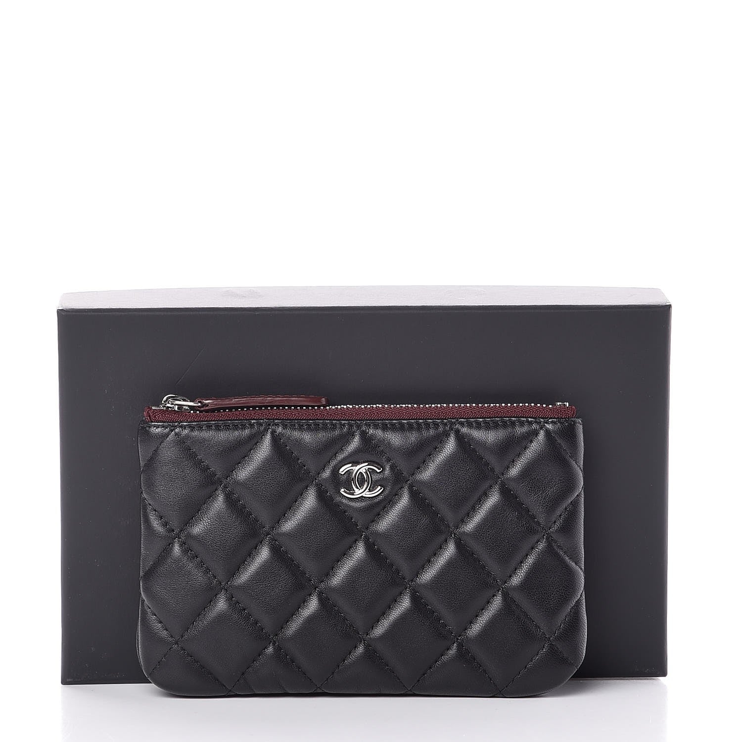 Chanel Lambskin Quilted Small Cosmetic Case Black 7 of 7