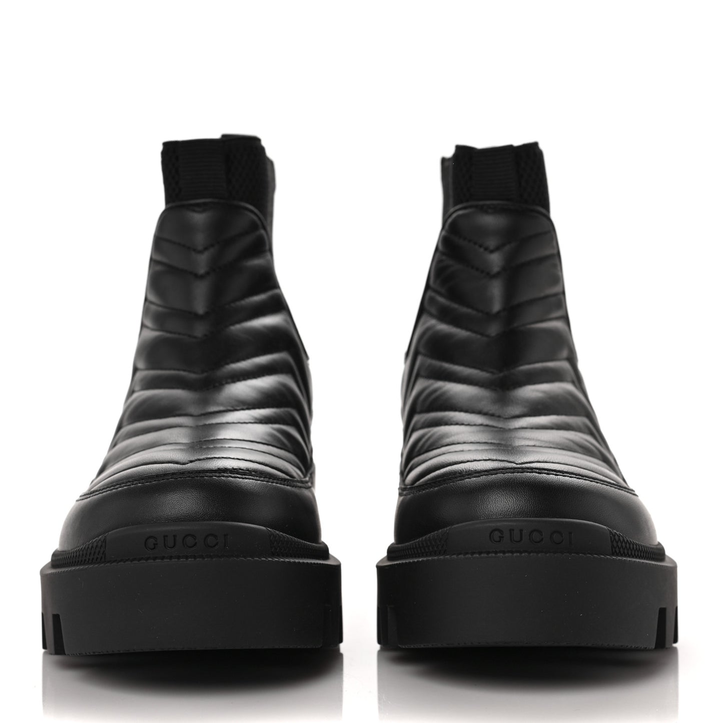 Calfskin Nappa Matelasse Frances Chelsea Boots 36 Black