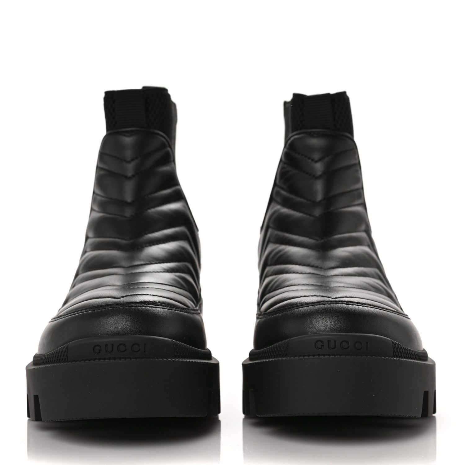 Gucci Calfskin Nappa Matelasse Frances Chelsea Boots 36 Black 2 of 10