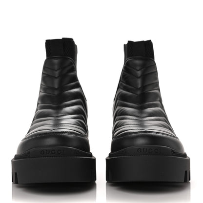 Gucci Calfskin Nappa Matelasse Frances Chelsea Boots 36 Black 2 of 10