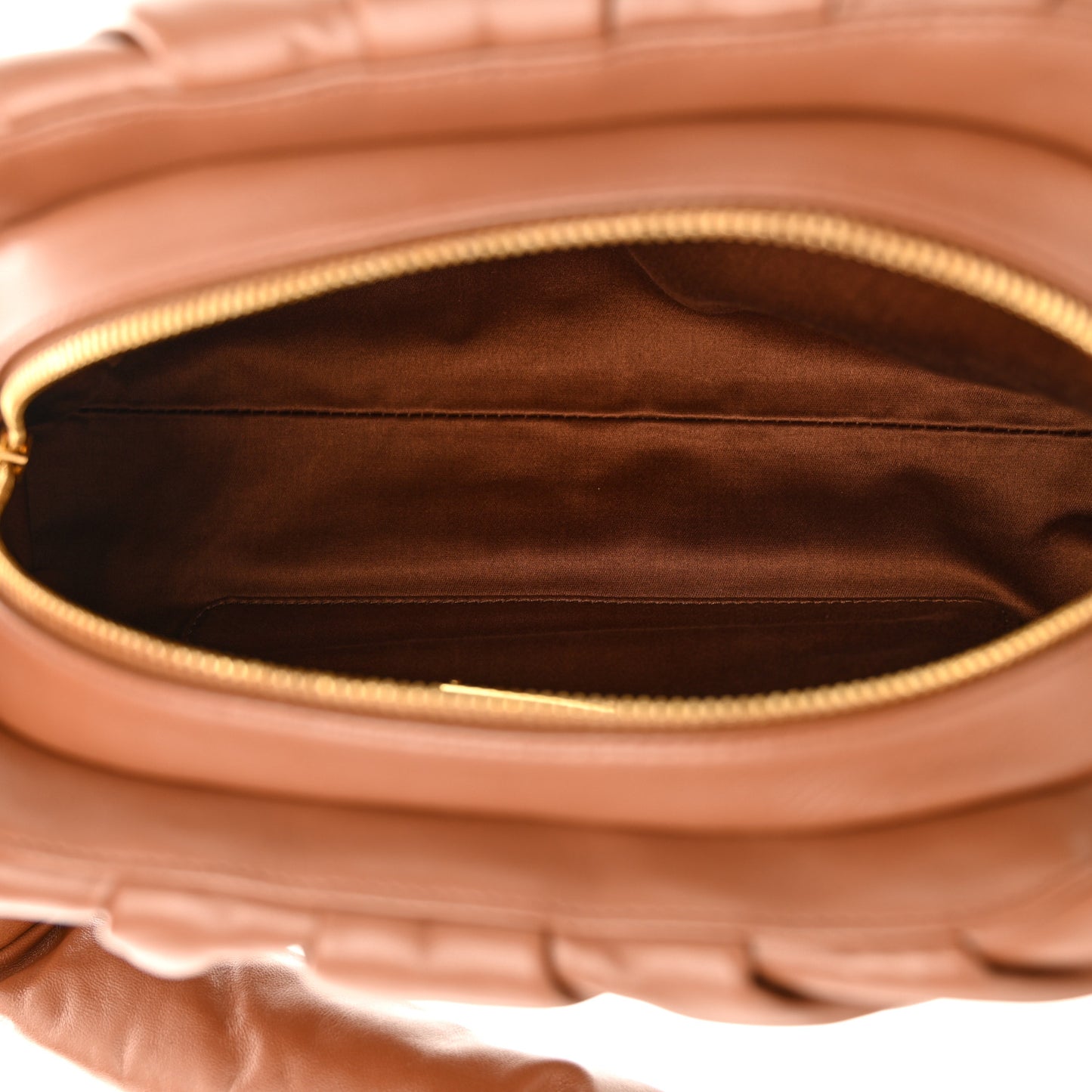 Nappa Knot Top Handle Shoulder Bag Cognac