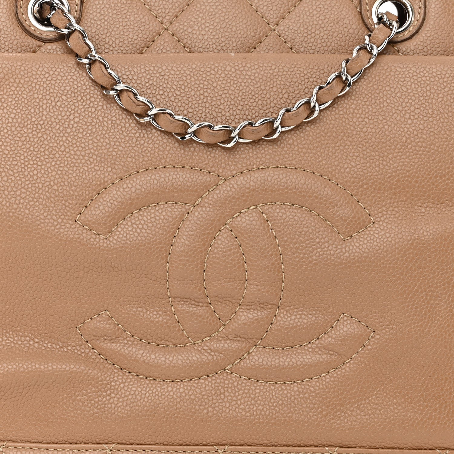 Chanel Caviar Medium Soft CC Top Handle Tote Dark Beige 10 of 18