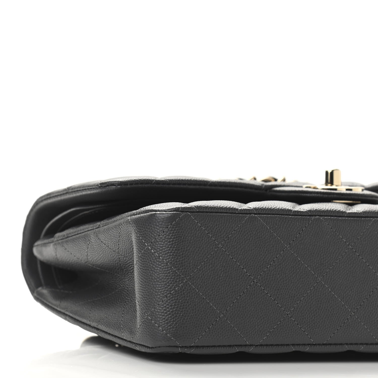 Chanel Caviar Quilted Medium Double Flap Dark Grey 9 of 10