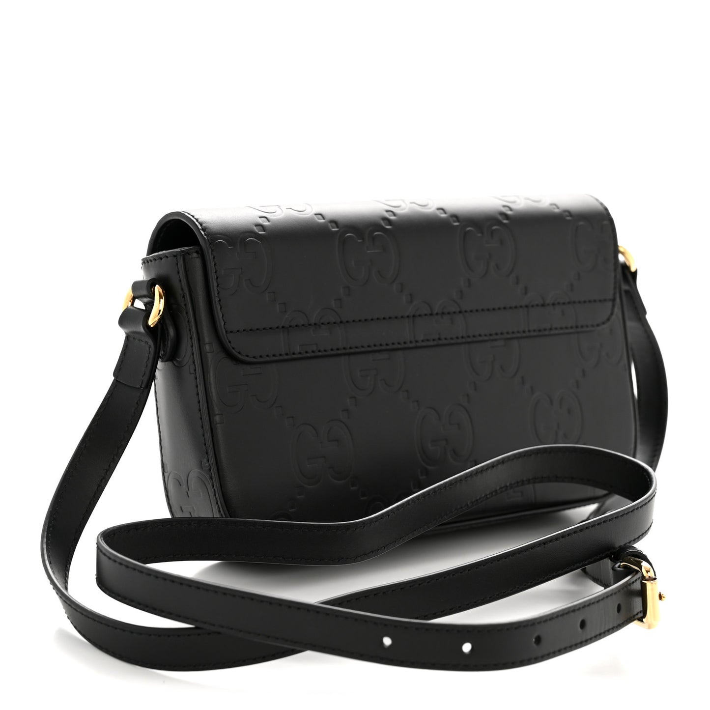 Gilbert Calfskin GG Super Mini Shoulder Bag Black