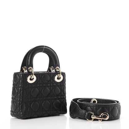 Christian Dior Calfskin Cannage Mini Lady Dior Black 3 of 7