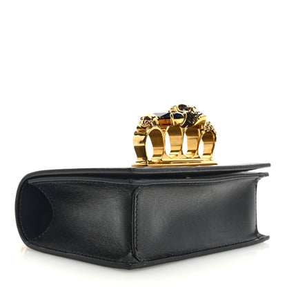 Alexander McQueen Calfskin Mini Jeweled Knuckle Satchel Black 4 of 9