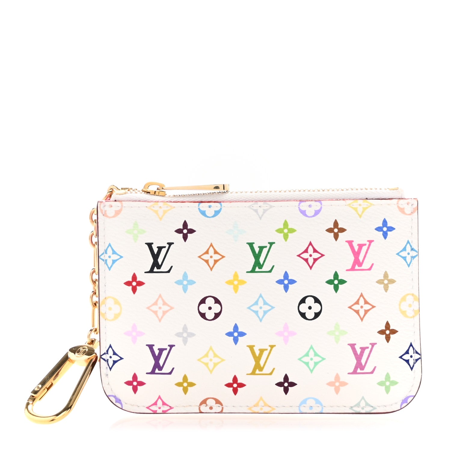 Louis Vuitton Monogram Multicolor Key Pouch White Litchi 1 of 7