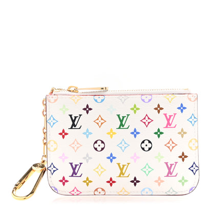 Louis Vuitton Monogram Multicolor Key Pouch White Litchi 1 of 7