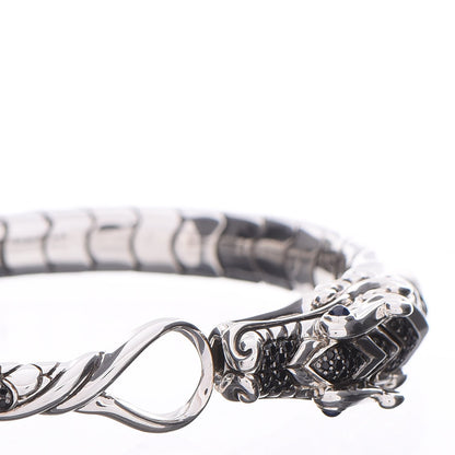 John Hardy Sterling Silver Blue Sapphire Black Sapphire Naga Legends Bracelet 4 of 5