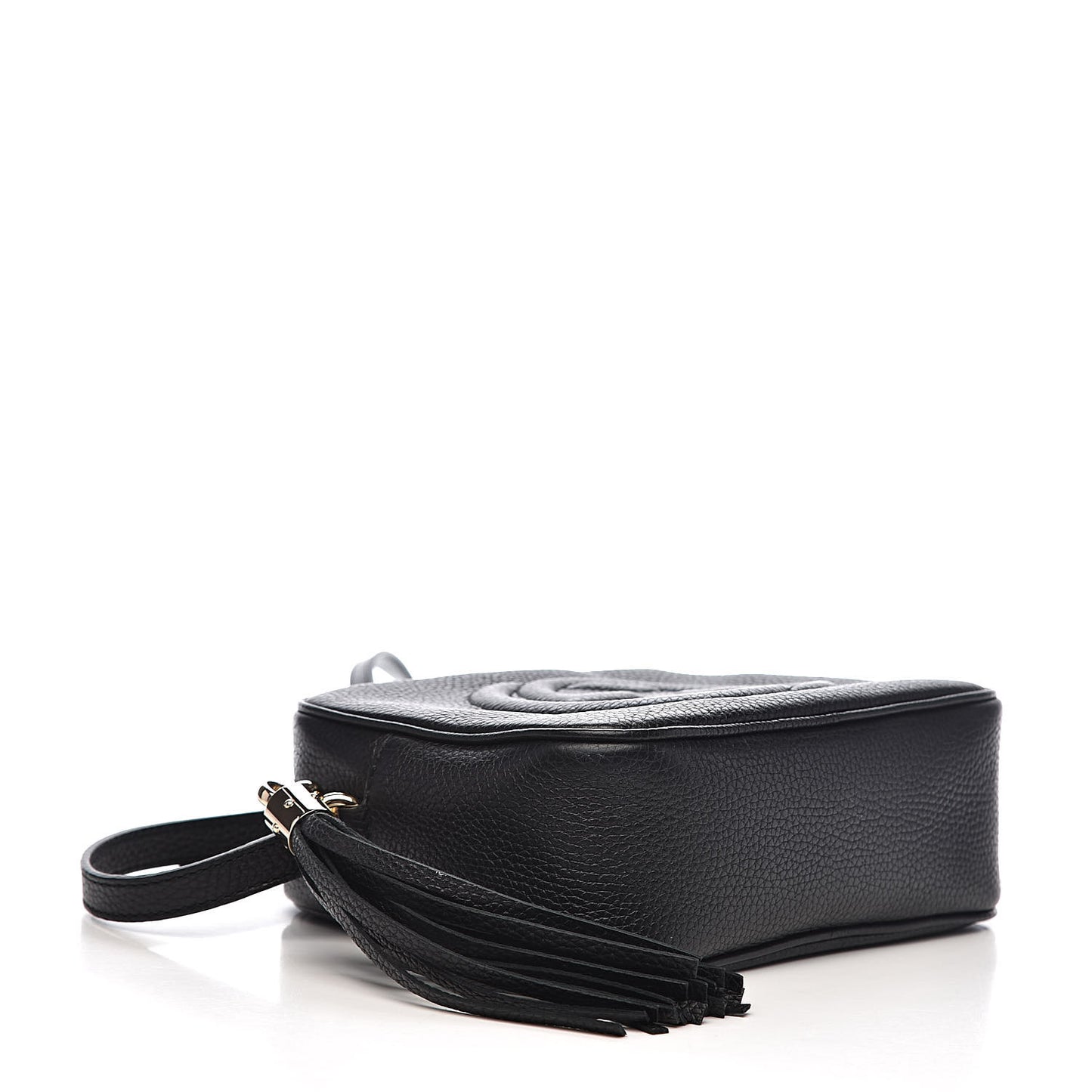 Pebbled Calfskin Small Soho Disco Bag Black