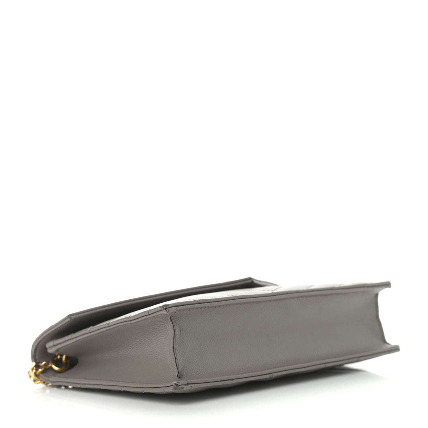 Grain De Poudre Matelasse Chevron Monogram Envelope Chain Wallet Coal