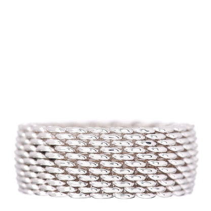 Tiffany Sterling Silver Somerset Mesh Ring 60 9 3 of 4