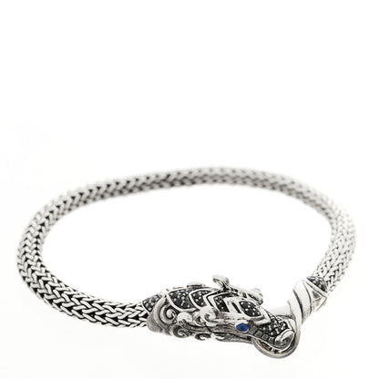 John Hardy Sterling Silver Blue Black Sapphire Naga Legends Bracelet 3 of 4