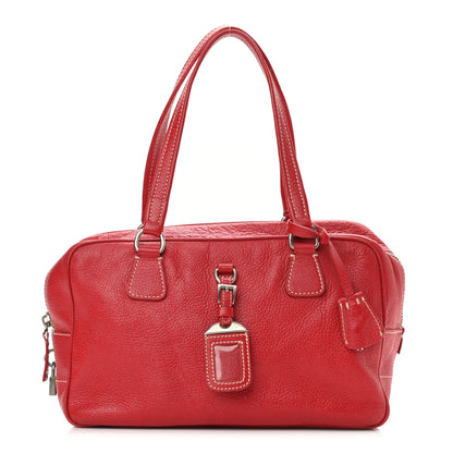 Prada Vitello Daino Tag Satchel Rosso 1 of 11