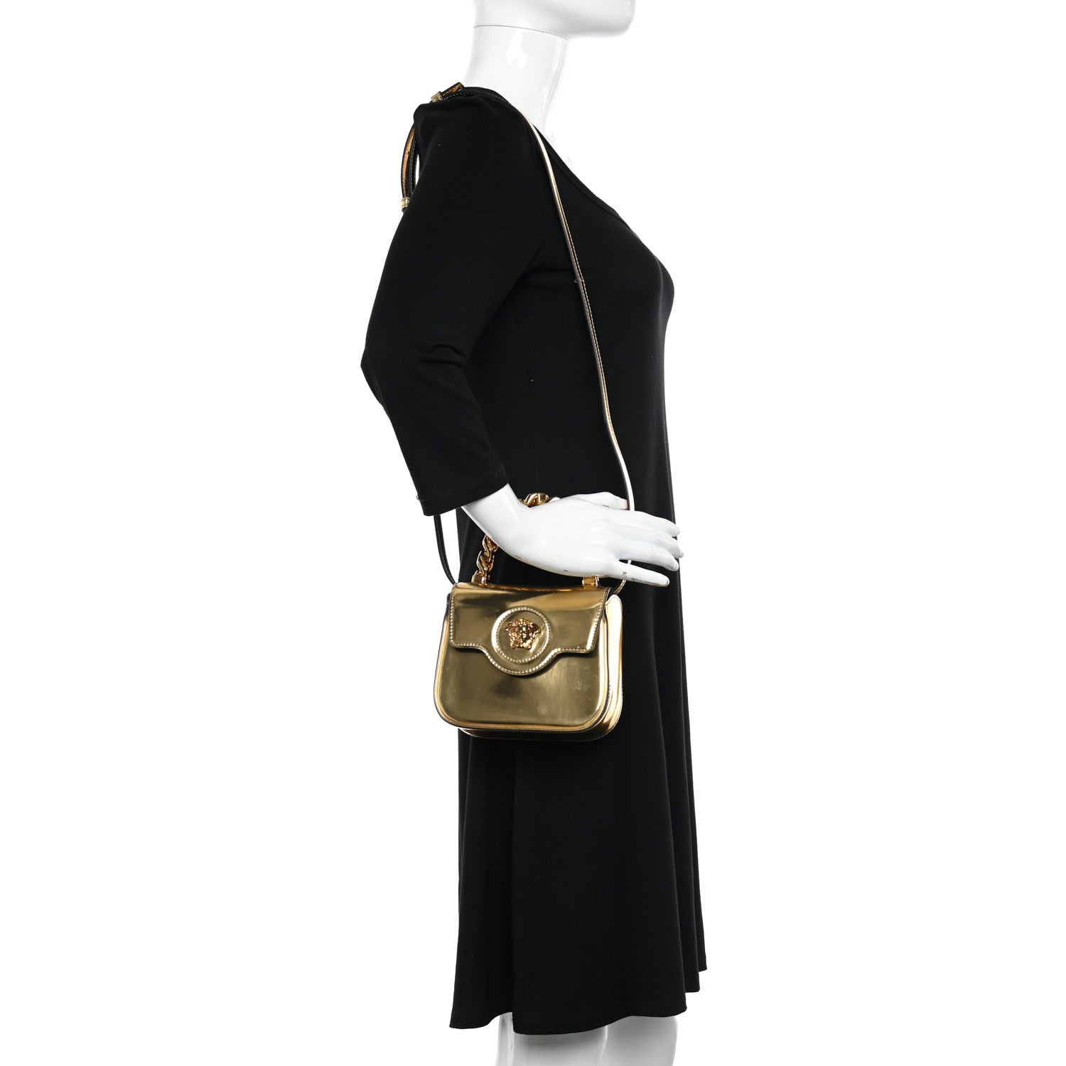 Versace Metallic Calfskin Mini La Medusa Bag Gold 2 of 9