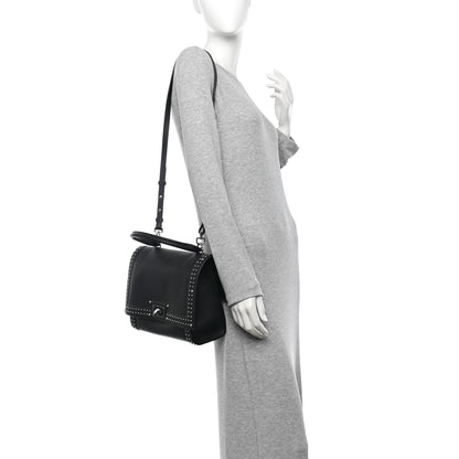 Givenchy Grained Calfskin Studded Small Shark Lock Satchel Black 2 of 9