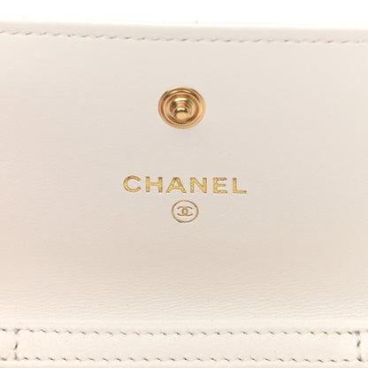 Chanel Lambskin Quilted Romance Clutch With Chain White 6 of 11