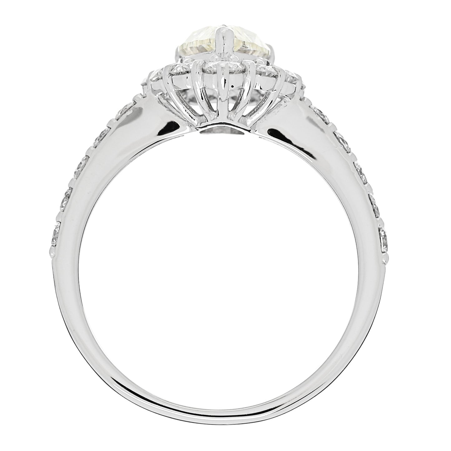 Platinum Diamond 1.15ct Pear Cut Halo Engagement Ring 53 6.25