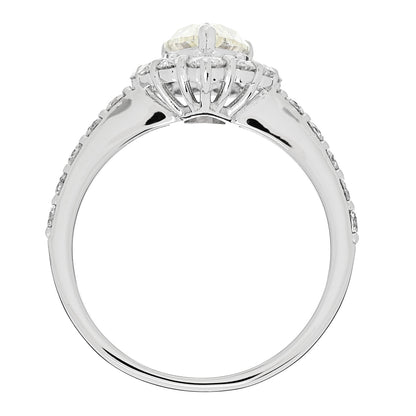 Parker & West by FASHIONPHILE Platinum Diamond 1.15ct Pear Cut Halo Engagement Ring 53 6.25 5 of 9