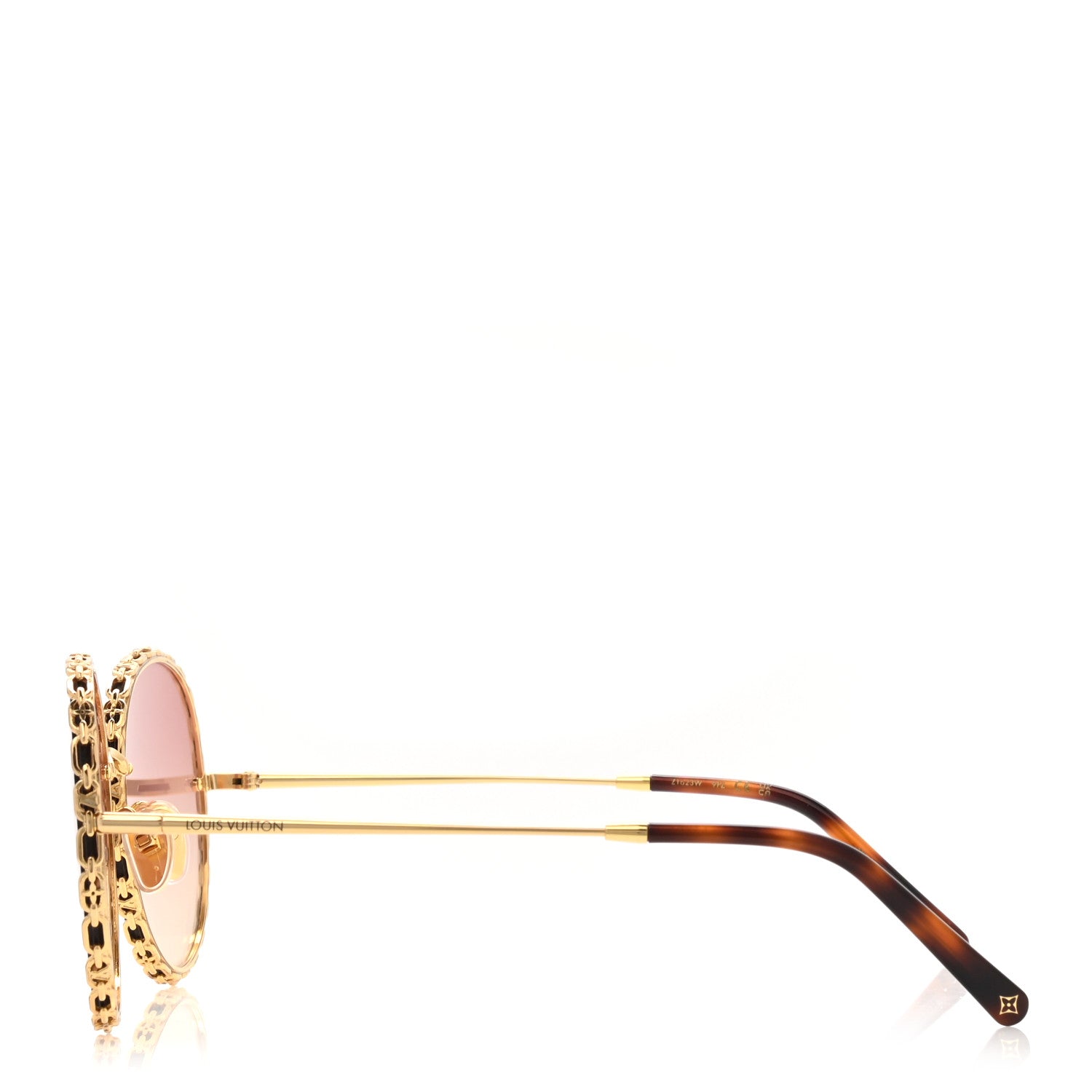 Louis Vuitton Metal LV Ring Round Sunglasses Z1623W Gradient Pink 3 of 7