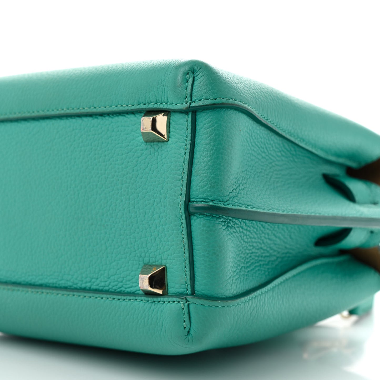 Grained Calfskin Mini Milla Tote Oasis Green
