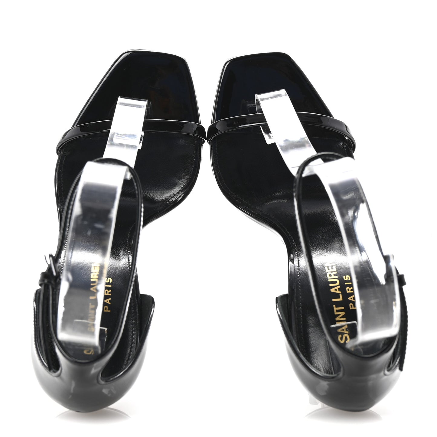 Patent Calfskin Opyum 110 Sandals 35.5 Black