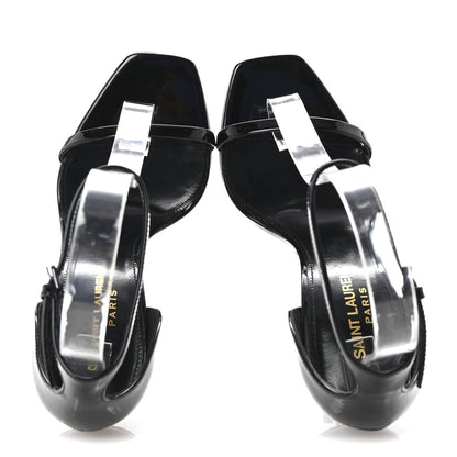 Saint Laurent Patent Calfskin Opyum 110 Sandals 35.5 Black 2 of 10