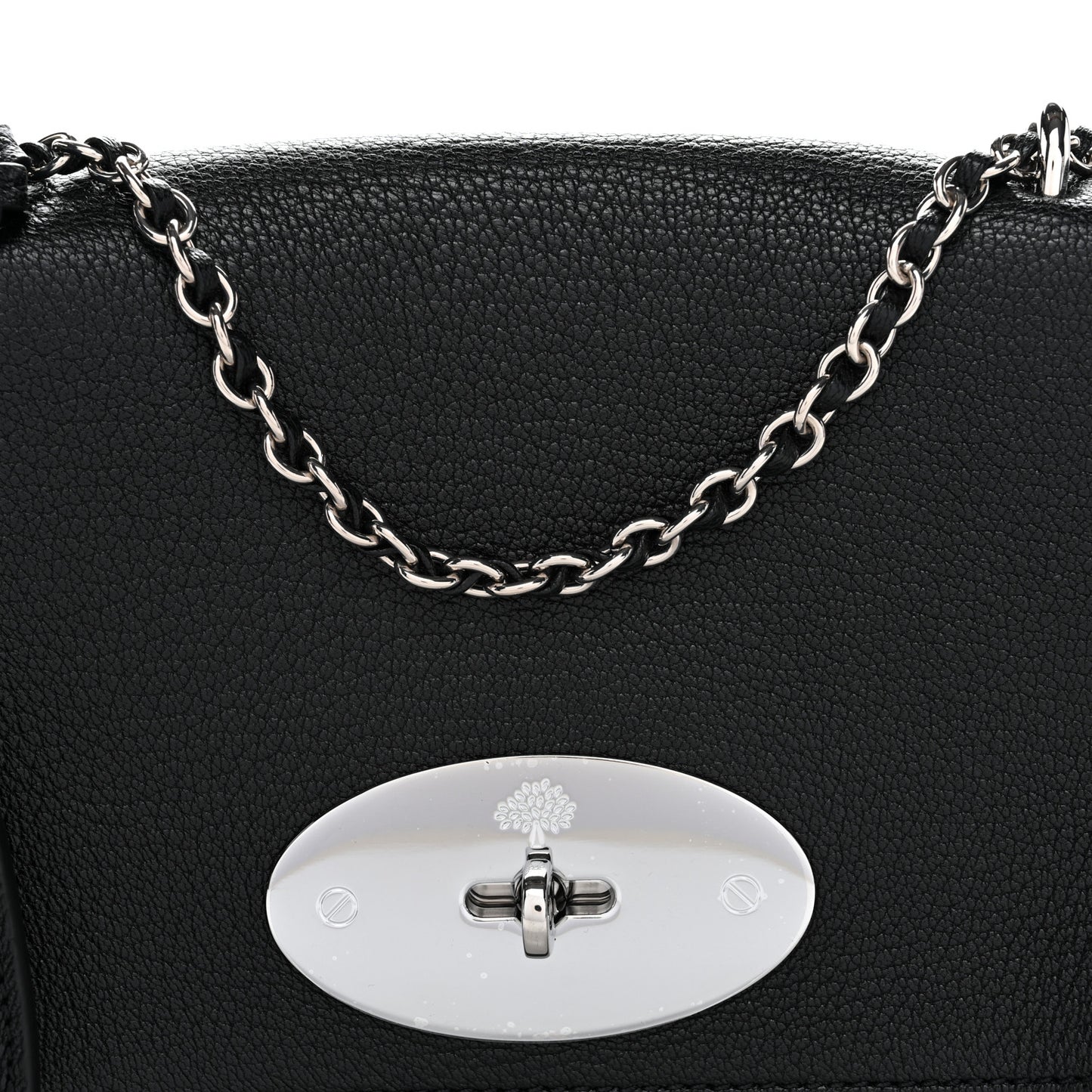 Glossy Goatskin Small Lily Flap Black