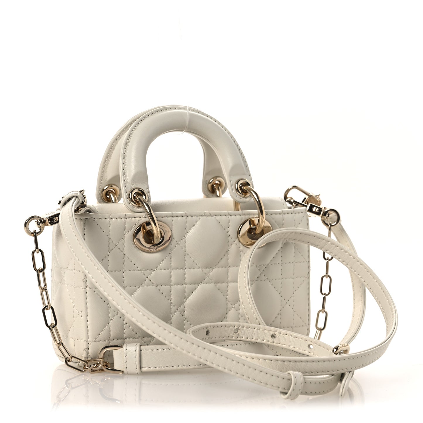 Lambskin Cannage Micro Lady D-Joy Latte