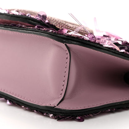 Valentino Garavani Sequin Crystal Vlogo Embroidered Small Loco Shoulder Bag Rosa Misty Mauve 9 of 10