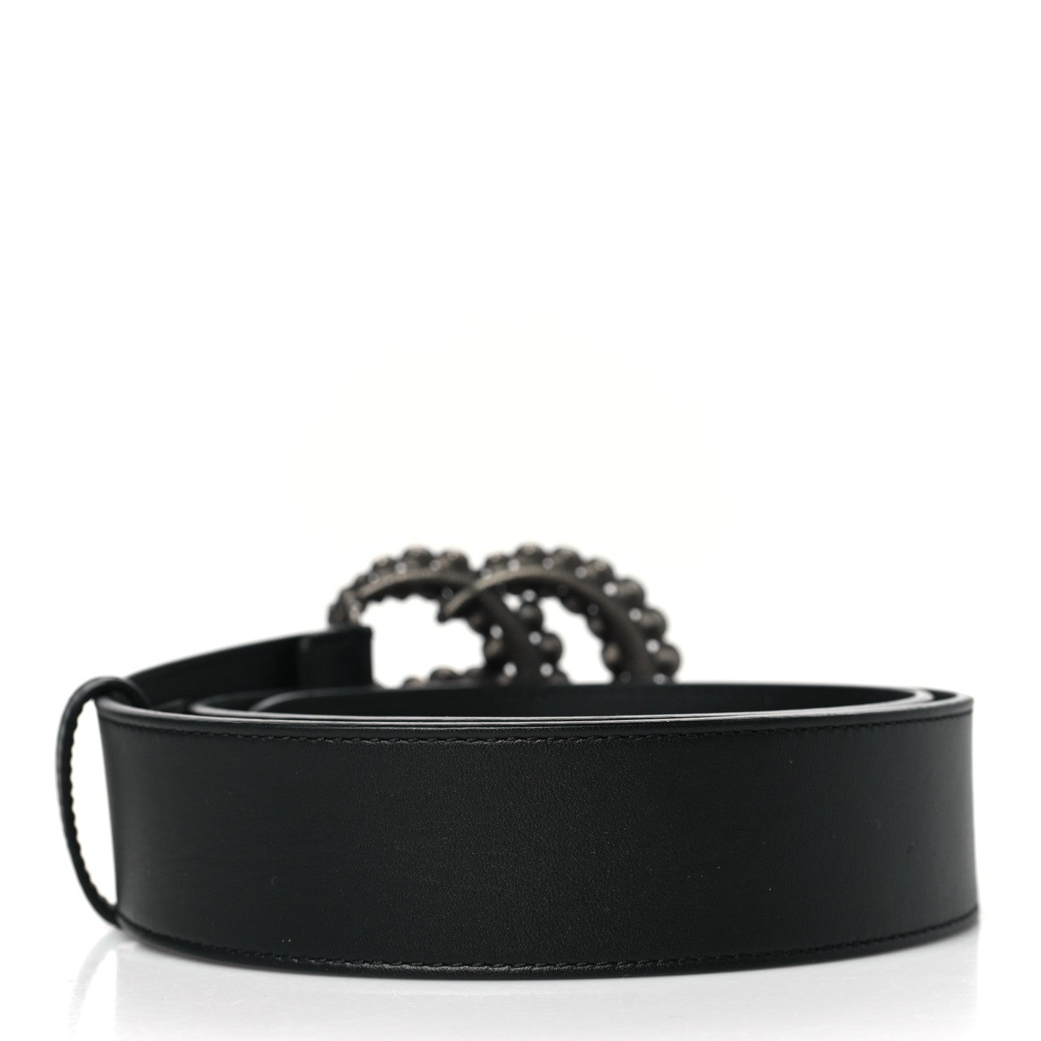 Gucci Calfskin Crystal Double G 40mm Belt 85 34 Black 3 of 5