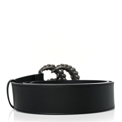Gucci Calfskin Crystal Double G 40mm Belt 85 34 Black 3 of 5
